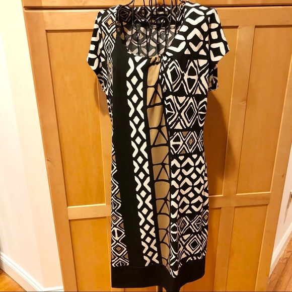 Banana Republic Dresses & Skirts - Banana Republic Black White Brown Geometric Dress size Medium